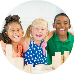 3 young students smiling